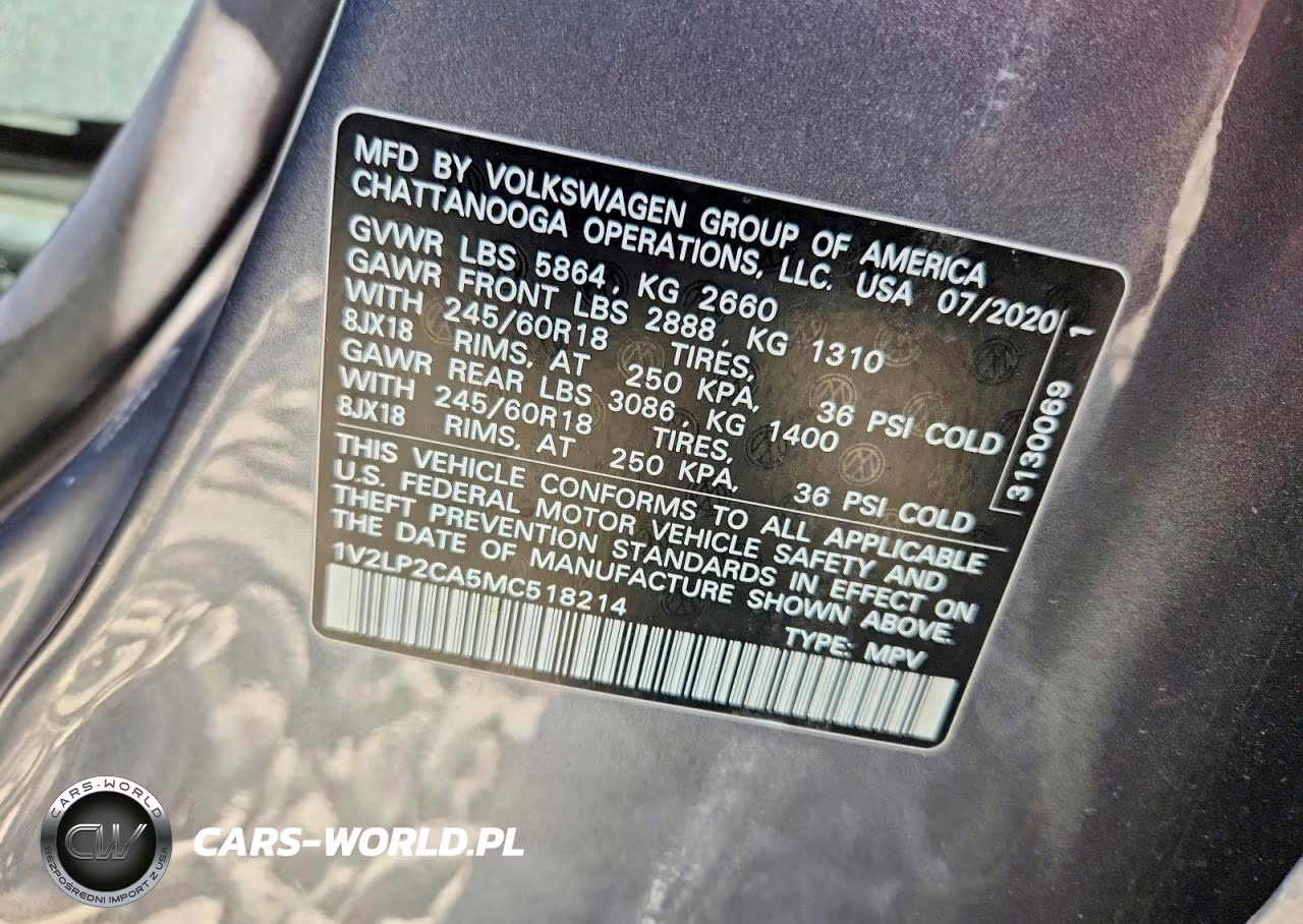 2021 Volkswagen Atlas Se VIN:1V2LP2CA5MC518214 - 13