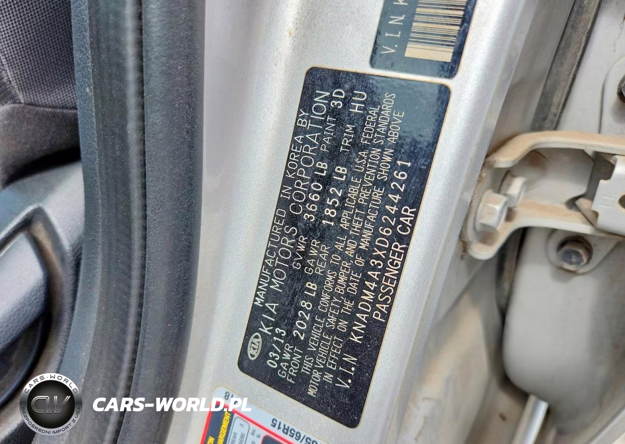 2013 Kia Rio Lx VIN:KNADM4A3XD6244261 - 12