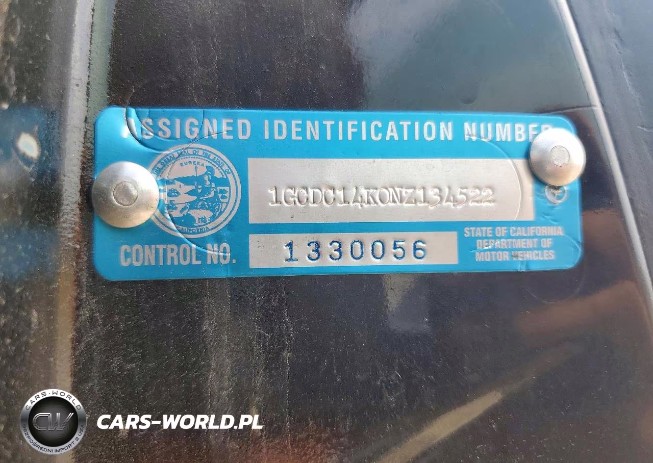 1992 Chevrolet Gmt-400 C1500 VIN:1GCDC14K0NZ134522 - 12