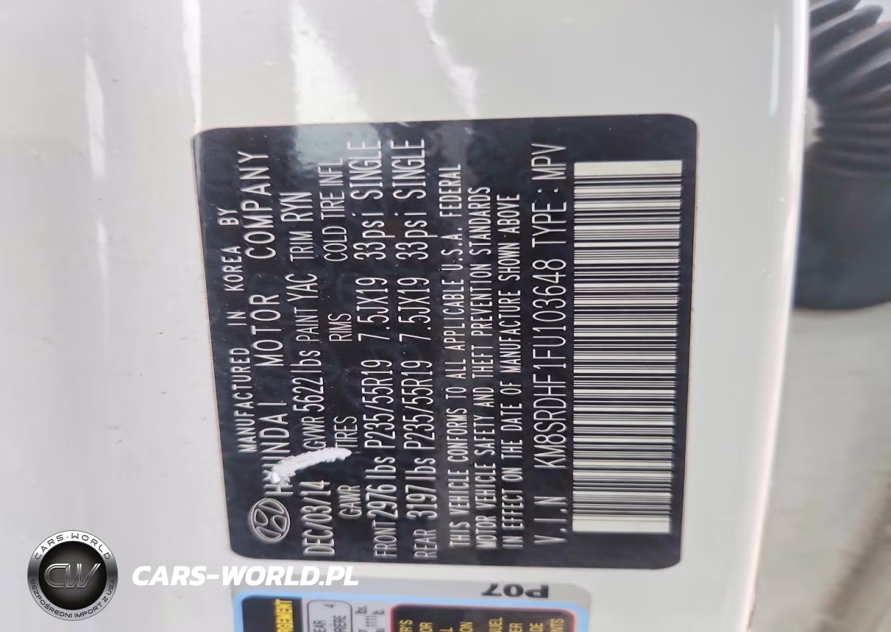 2015 Hyundai Santa Fe Limited VIN:KM8SRDHF1FU103648 - 13