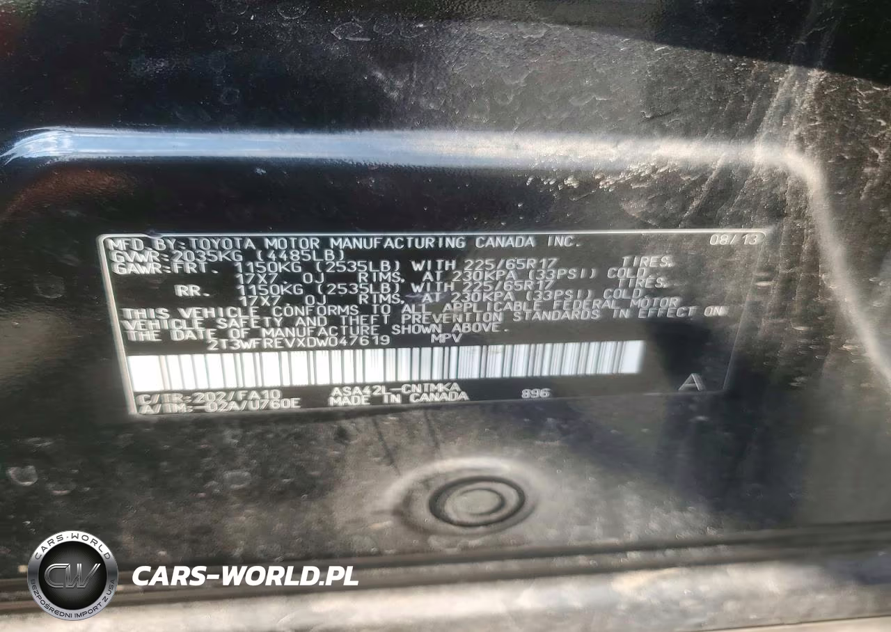 2013 Toyota Rav4 Xle VIN:2T3WFREVXDW047619 - 13