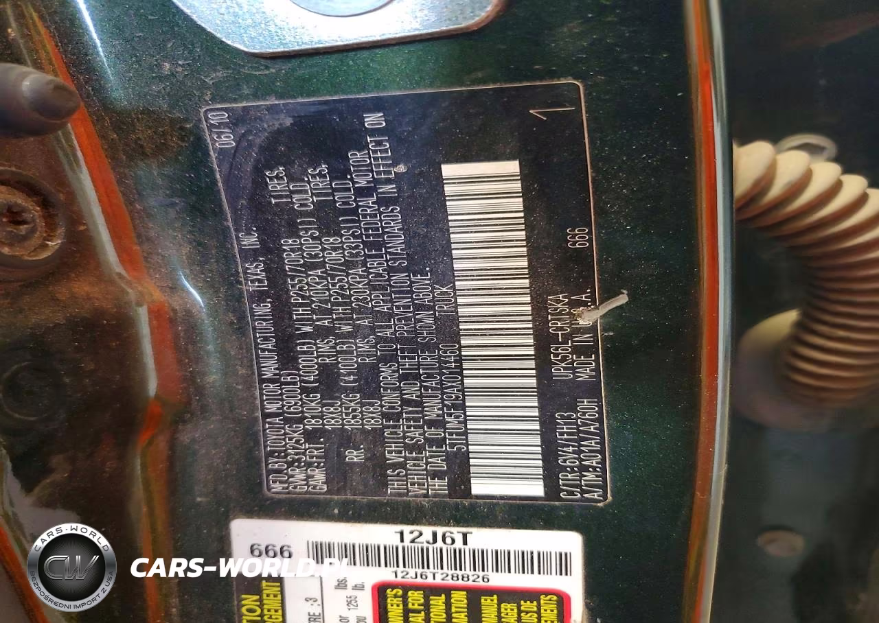 2010 Toyota Tundra Double Cab Sr5 VIN:5TFUM5F19AX014460 - 12