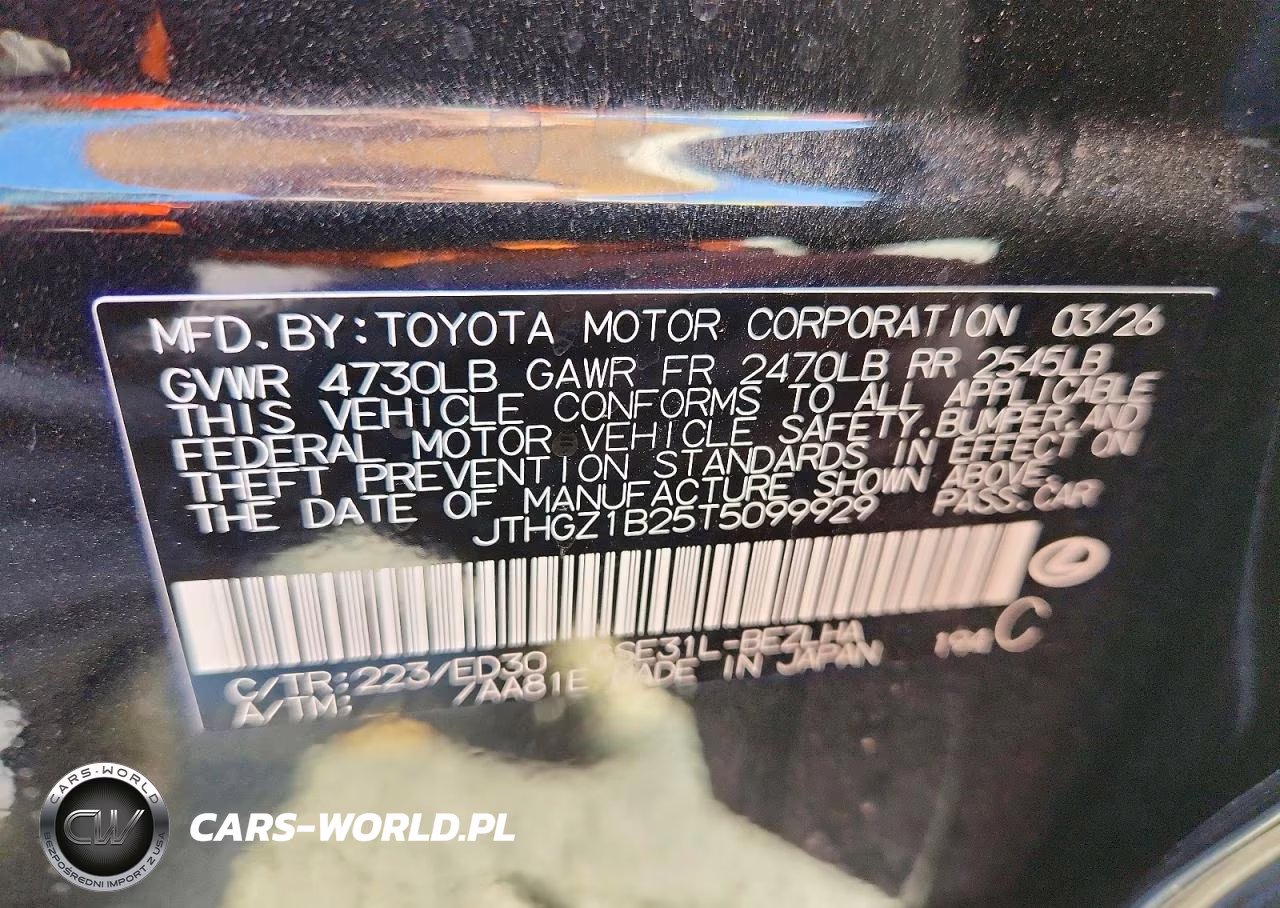 2026 Lexus Is 350 F Sport VIN:JTHGZ1B25T5099929 - 12