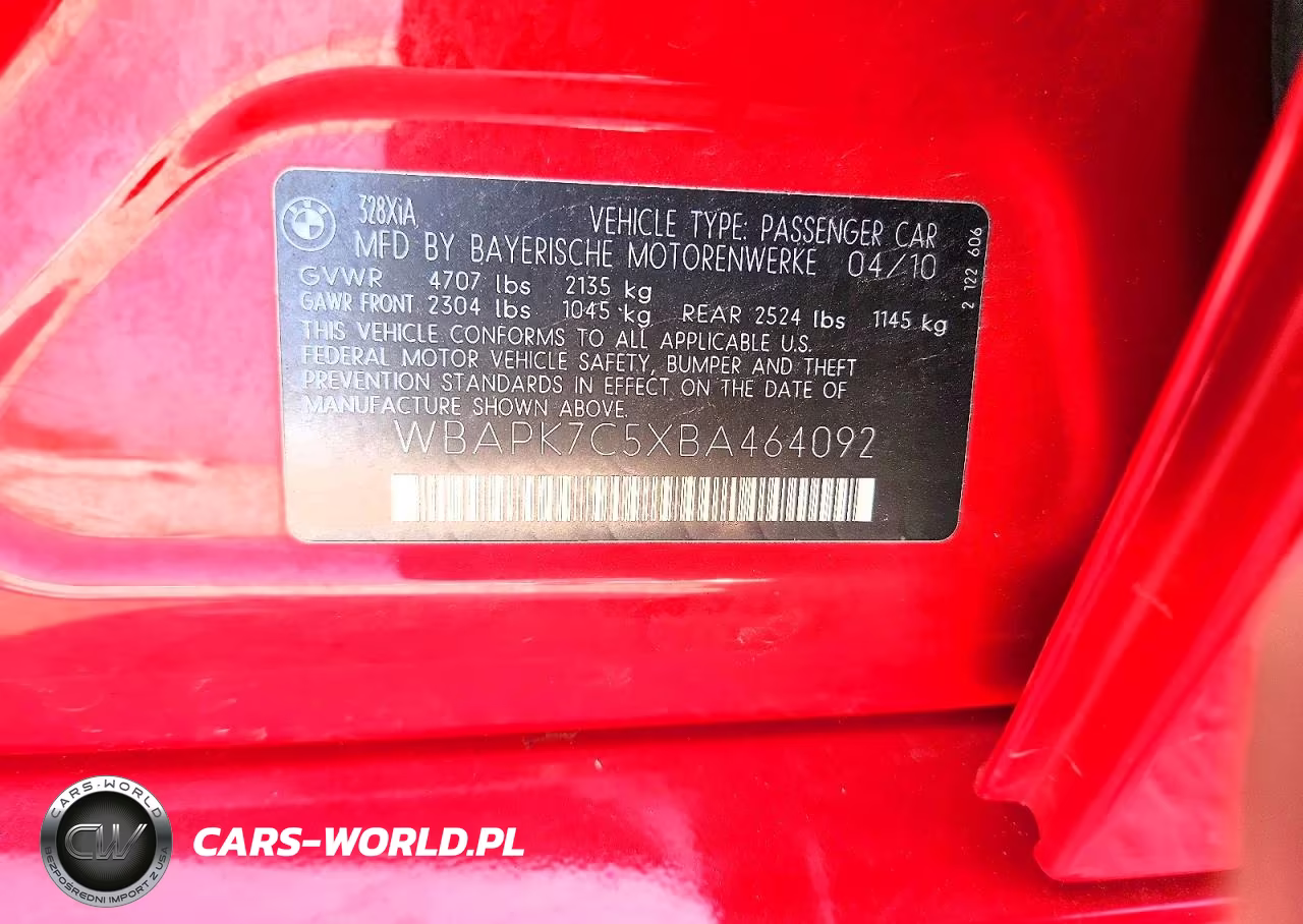 2011 BMW 328 Xi VIN:WBAPK7C5XBA464092 - 12