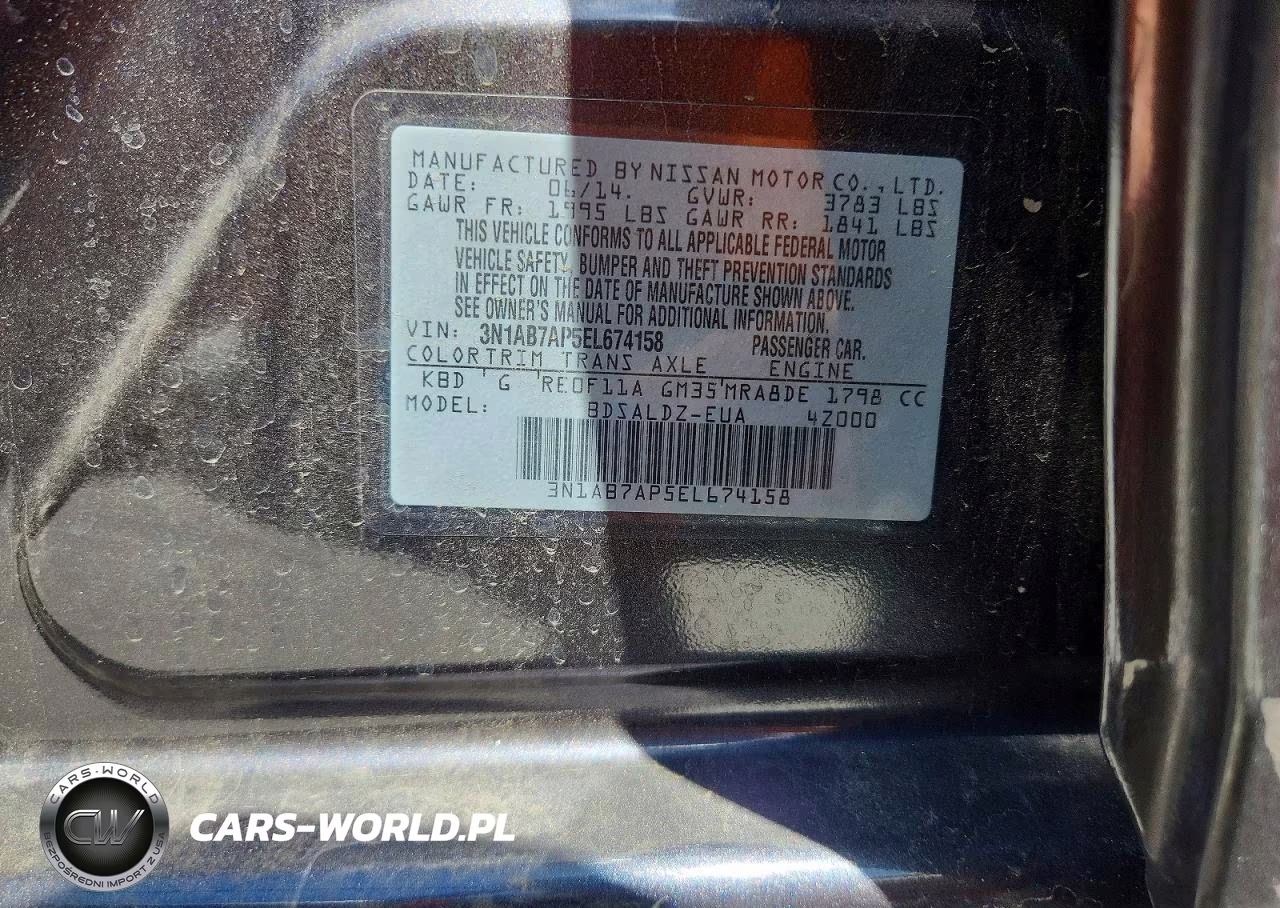 2014 NISSAN SENTRA FE+ S-FE+ SV-S-SL-SR-SV VIN:3N1AB7AP5EL674158 - 12