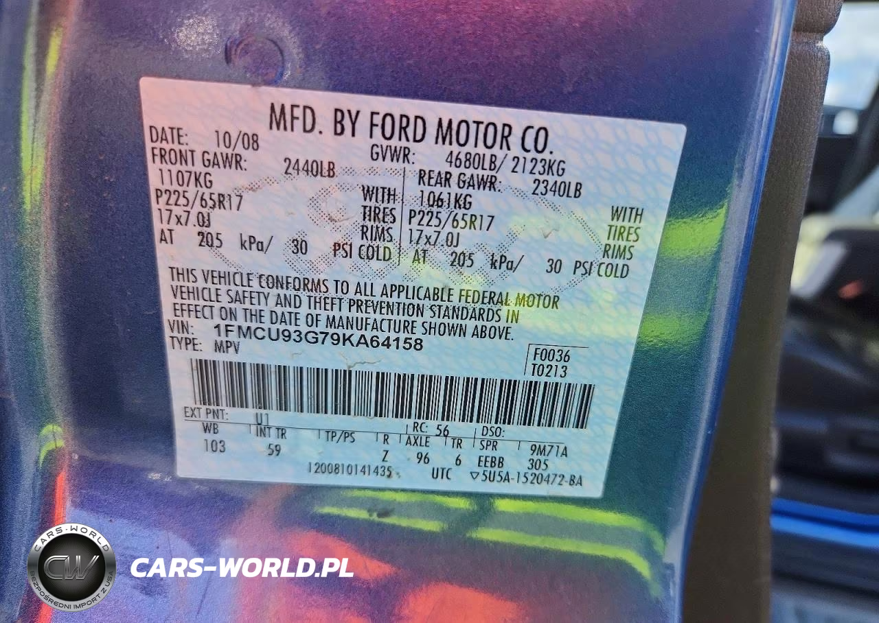 2009 Ford Escape Xlt VIN:1FMCU93G79KA64158 - 13