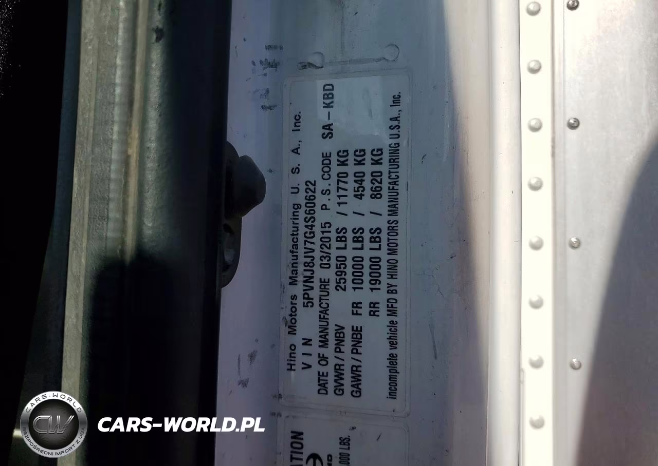2016 Hino 258-268 VIN:5PVNJ8JV7G4S60622 - 13