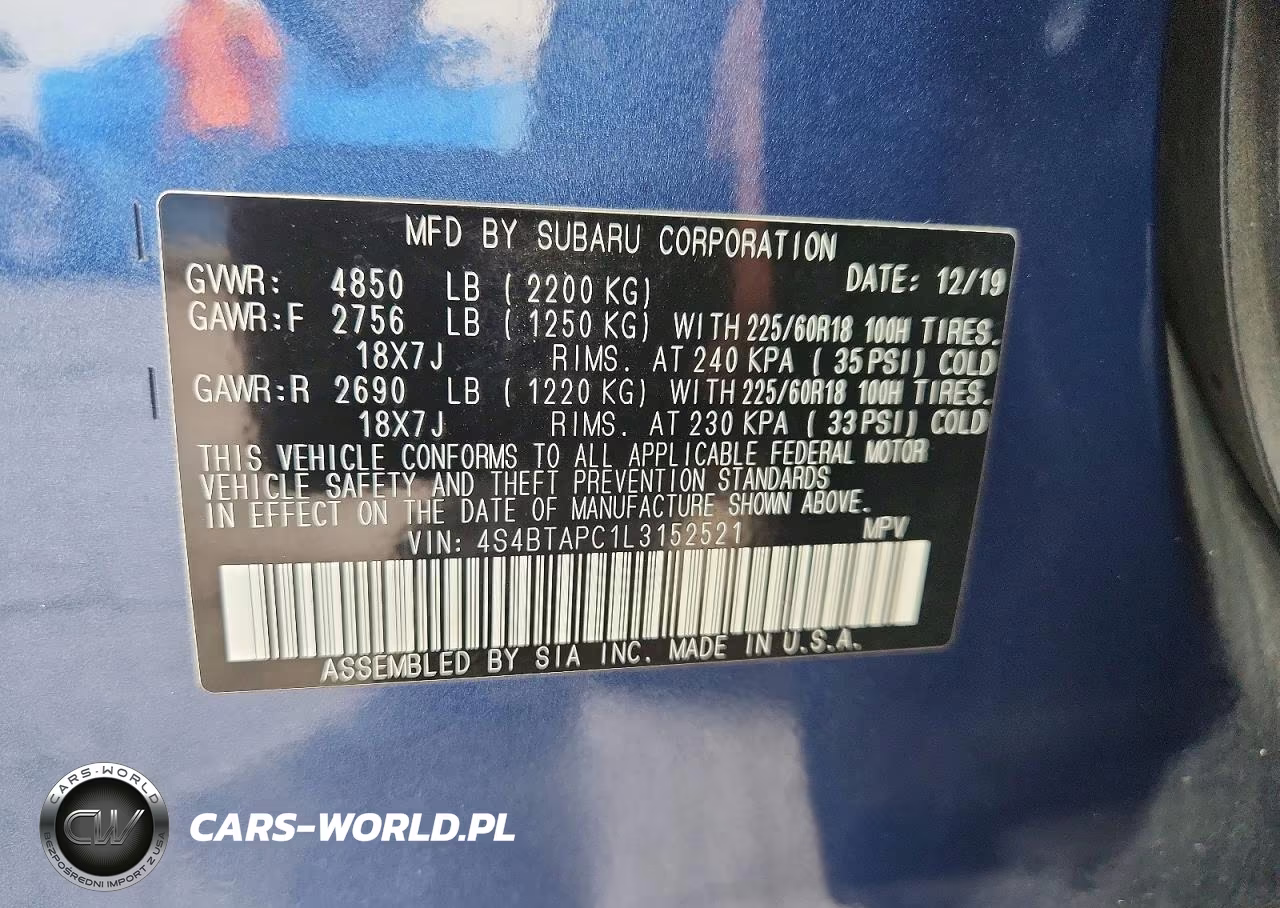 2020 Subaru Outback Touring VIN:4S4BTAPC1L3152521 - 13