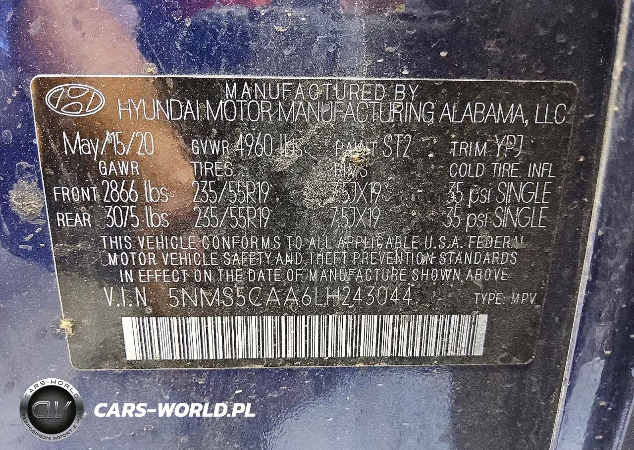 2020 Hyundai Santa Fe Limited 2.0T VIN:5NMS5CAA6LH243044 - 13