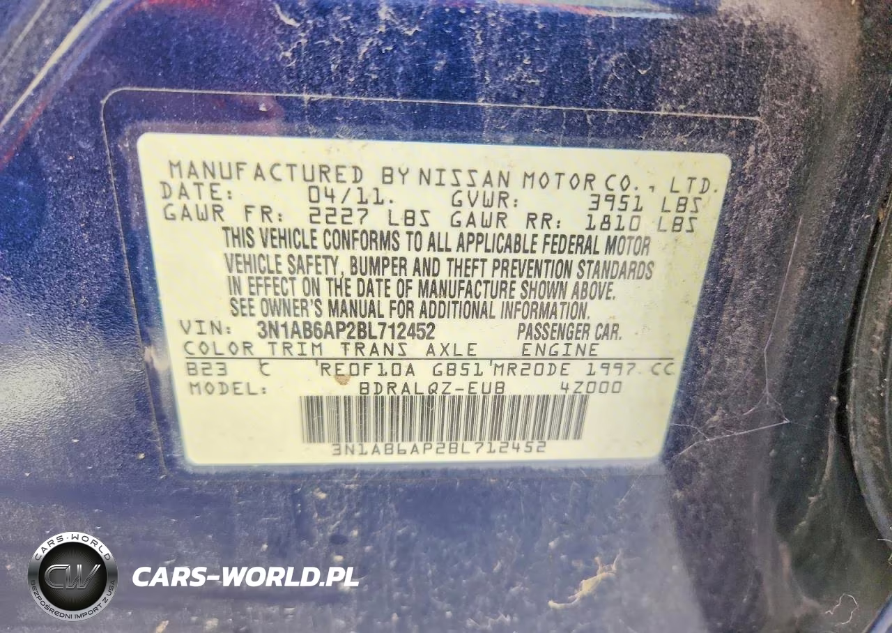 2011 Nissan Sentra 2.0 VIN:3N1AB6AP2BL712452 - 12