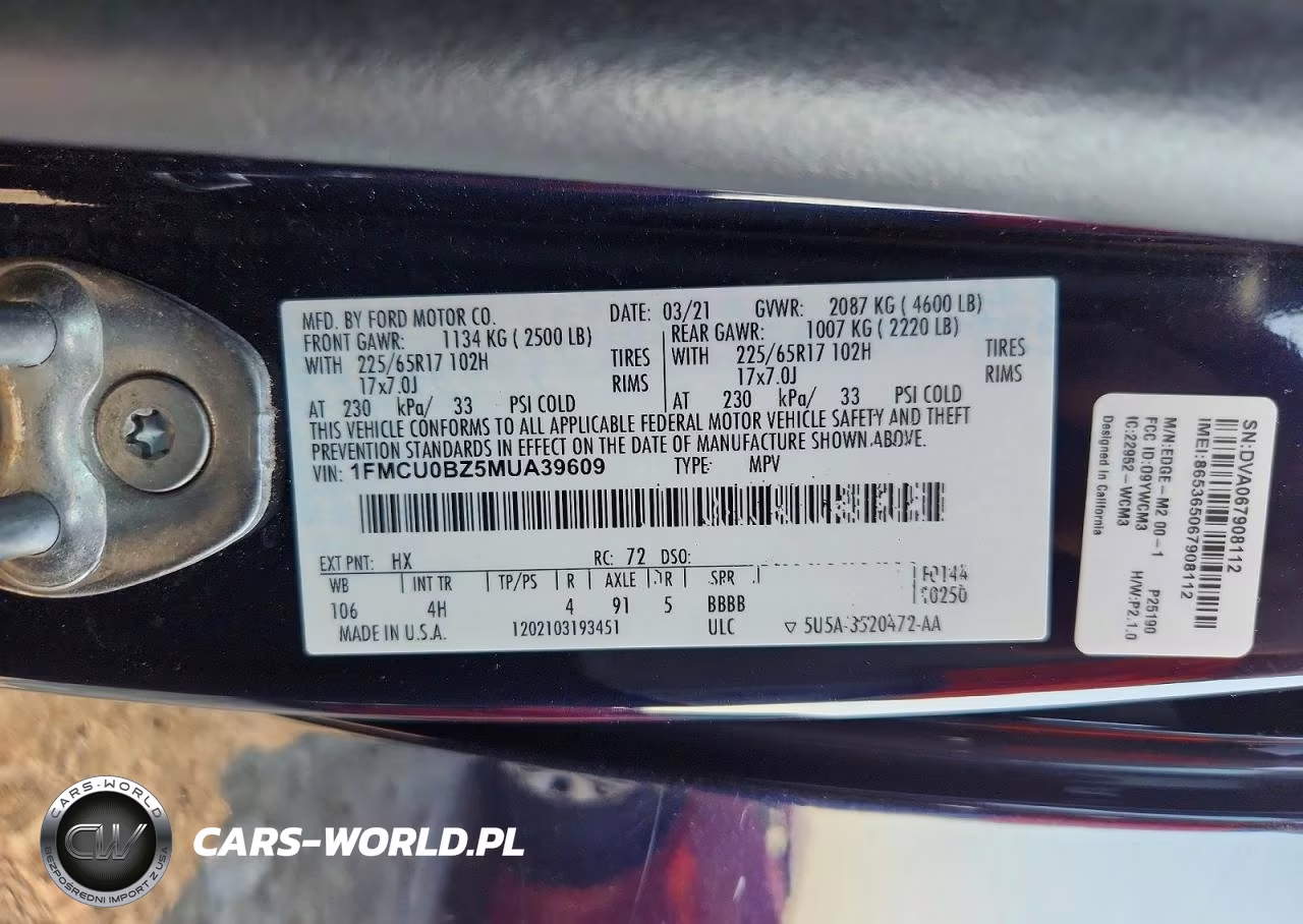 2021 Ford Escape Se VIN:1FMCU0BZ5MUA39609 - 13
