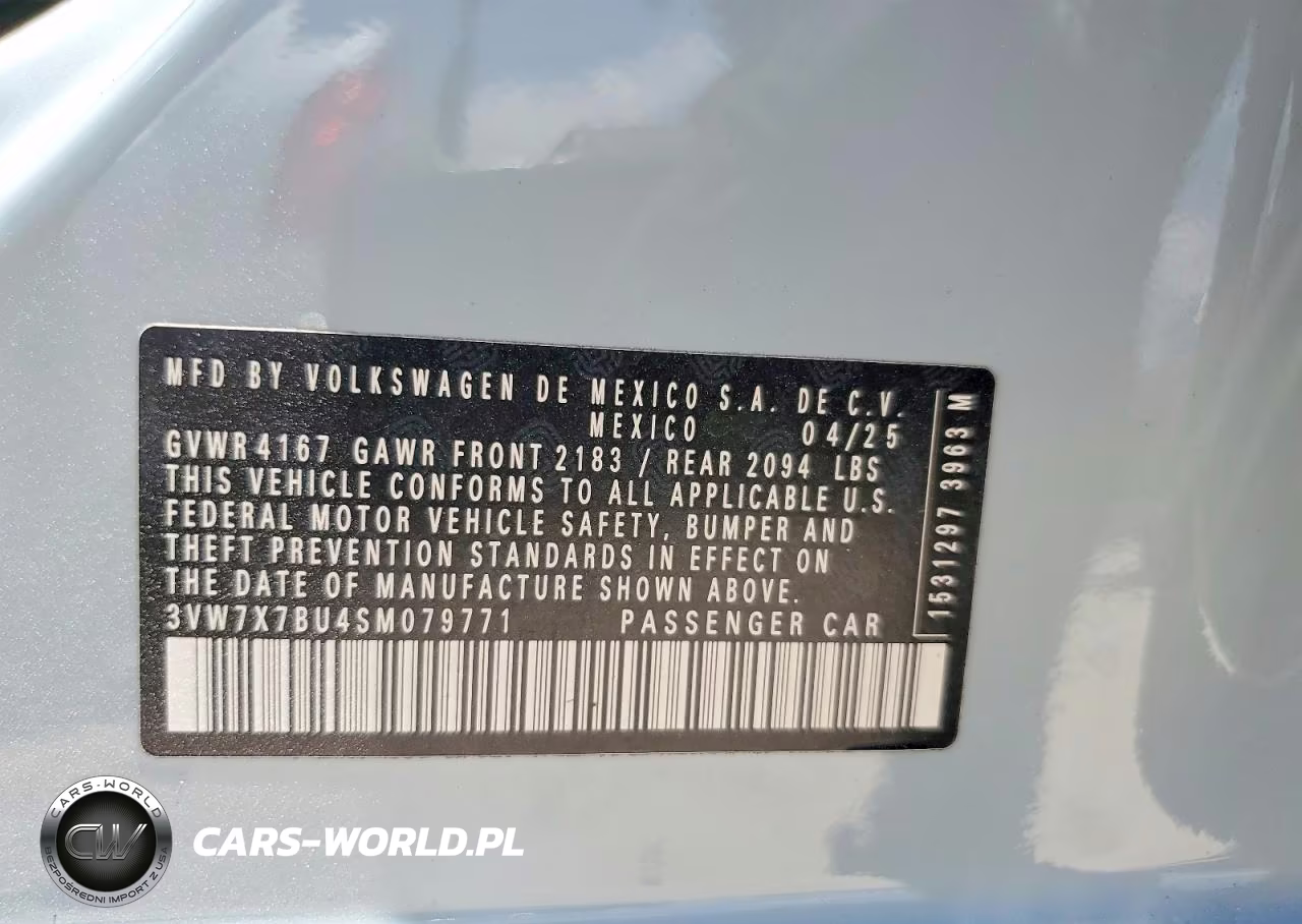 2025 Volkswagen Jetta Se VIN:3VW7X7BU4SM079771 - 12