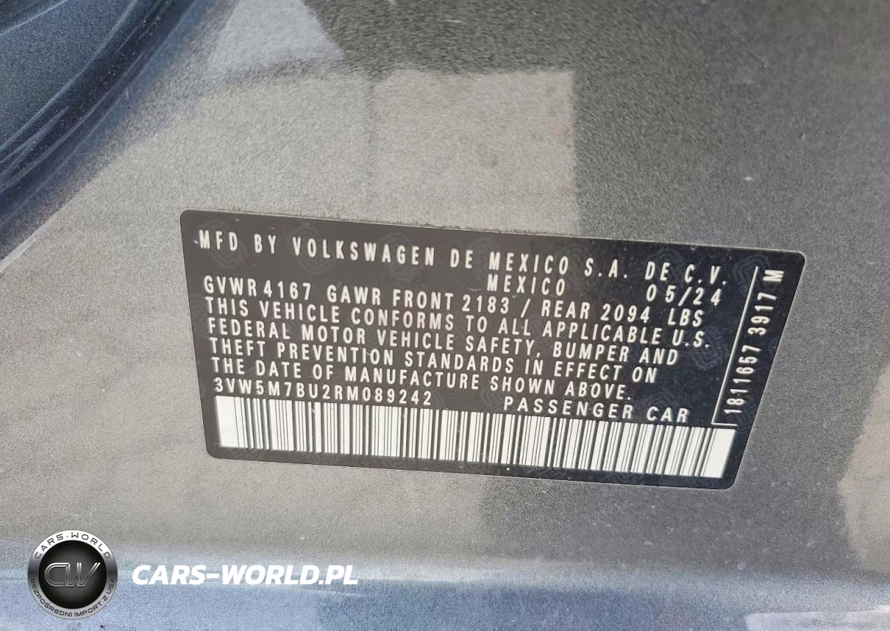 2024 Volkswagen Jetta S VIN:3VW5M7BU2RM089242 - 12