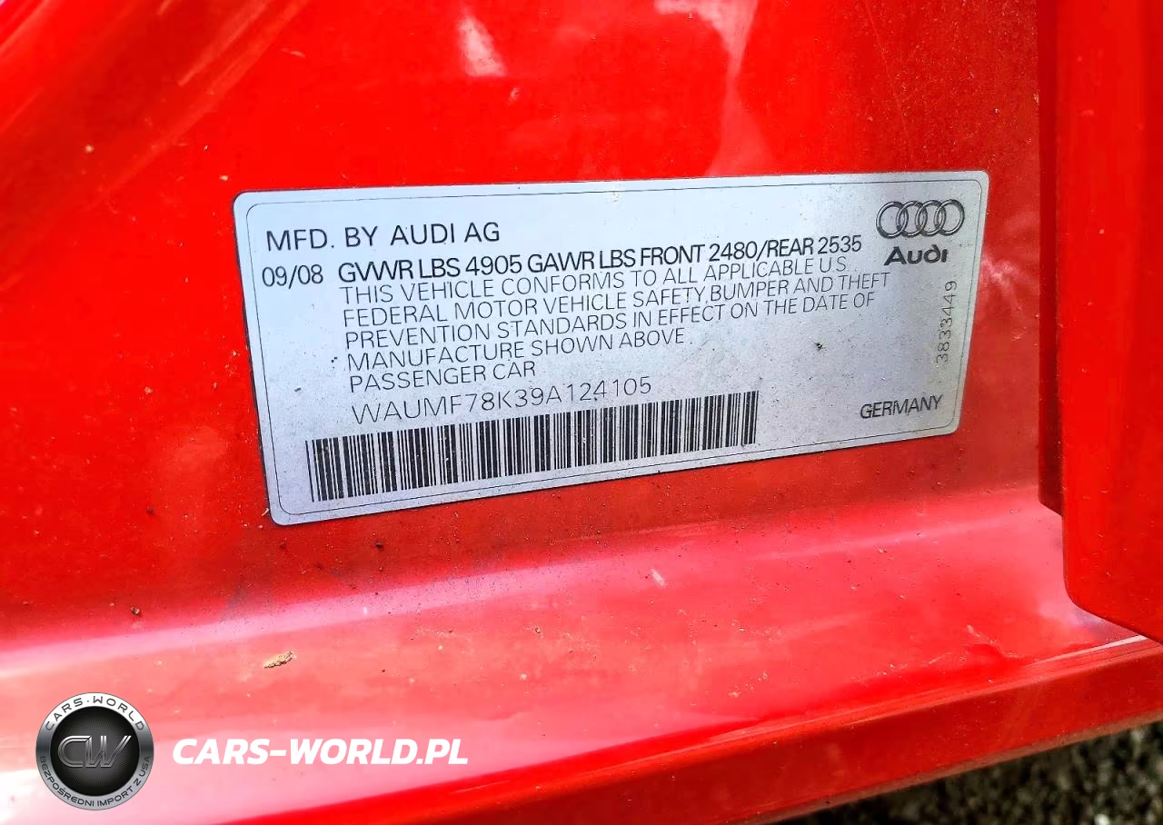 2009 Audi A4 Prestige VIN:WAUMF78K39A124105 - 12