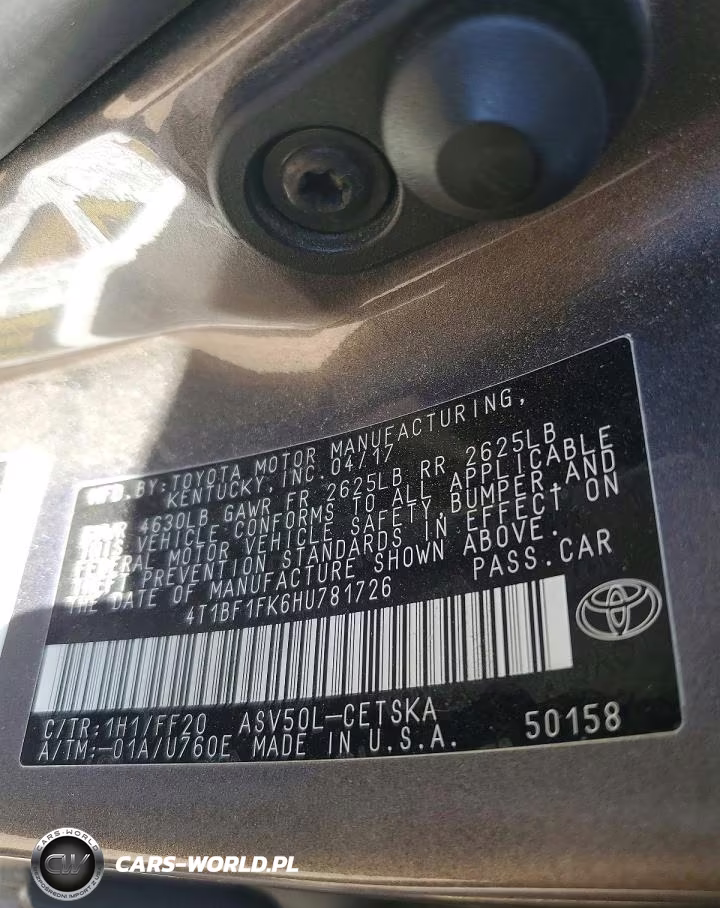 2017 Toyota Camry Se VIN:4T1BF1FK6HU781726 - 12