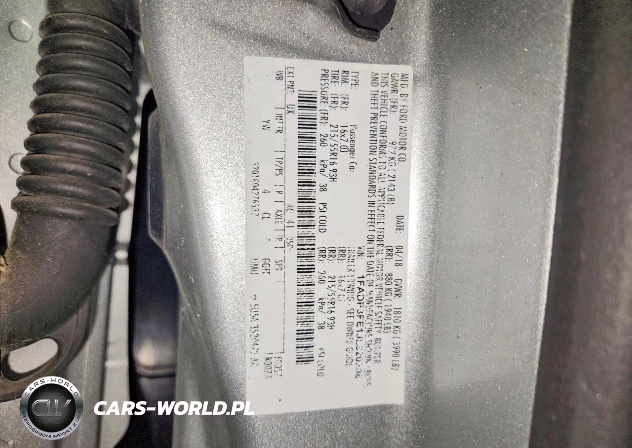 2018 Ford Focus Se VIN:1FADP3FE1JL320208 - 12