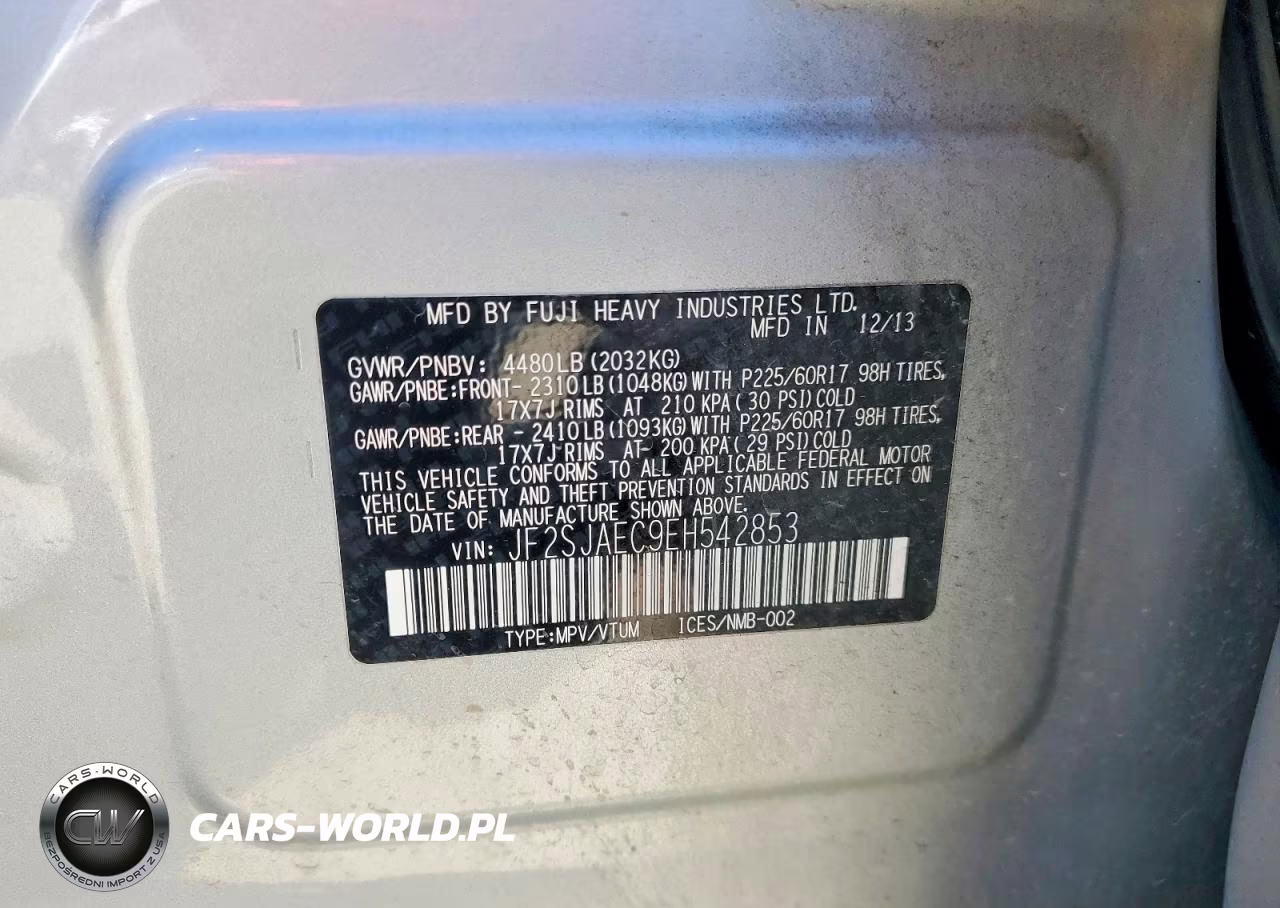 2014 Subaru Forester 2.5I Premium VIN:JF2SJAEC9EH542853 - 12