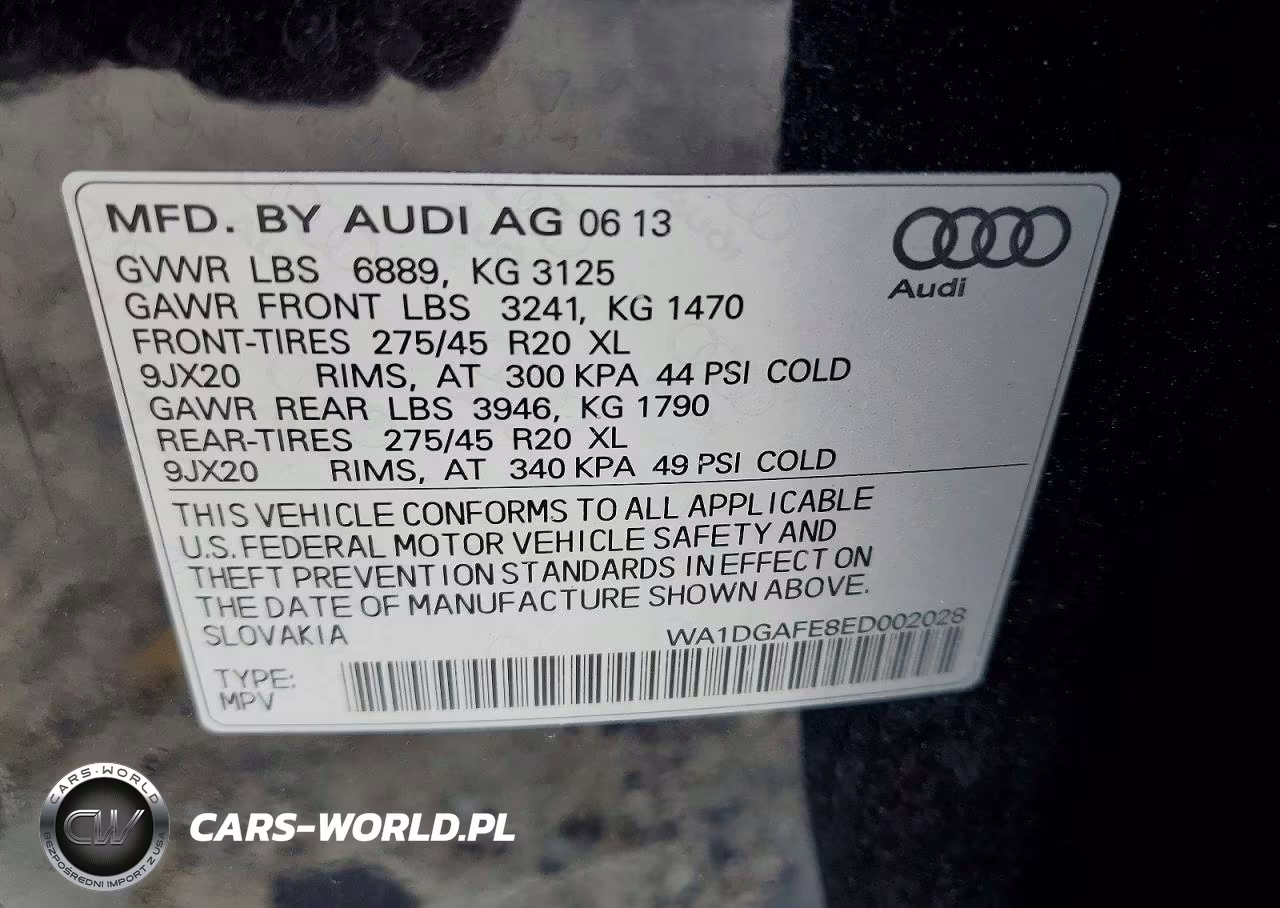 2014 Audi Q7 Prestige VIN:WA1DGAFE8ED002028 - 14