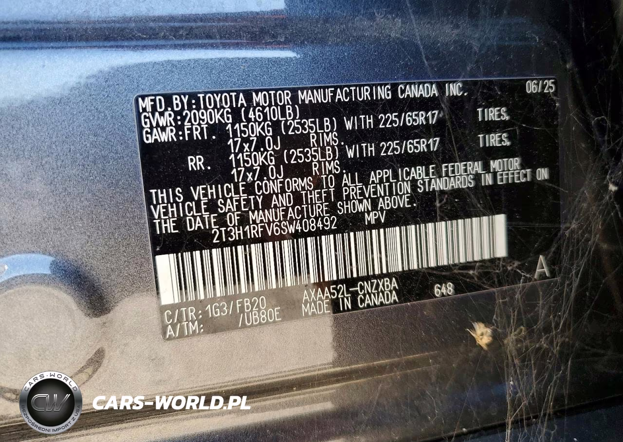 2025 Toyota Rav4 Le VIN:2T3H1RFV6SW408492 - 13
