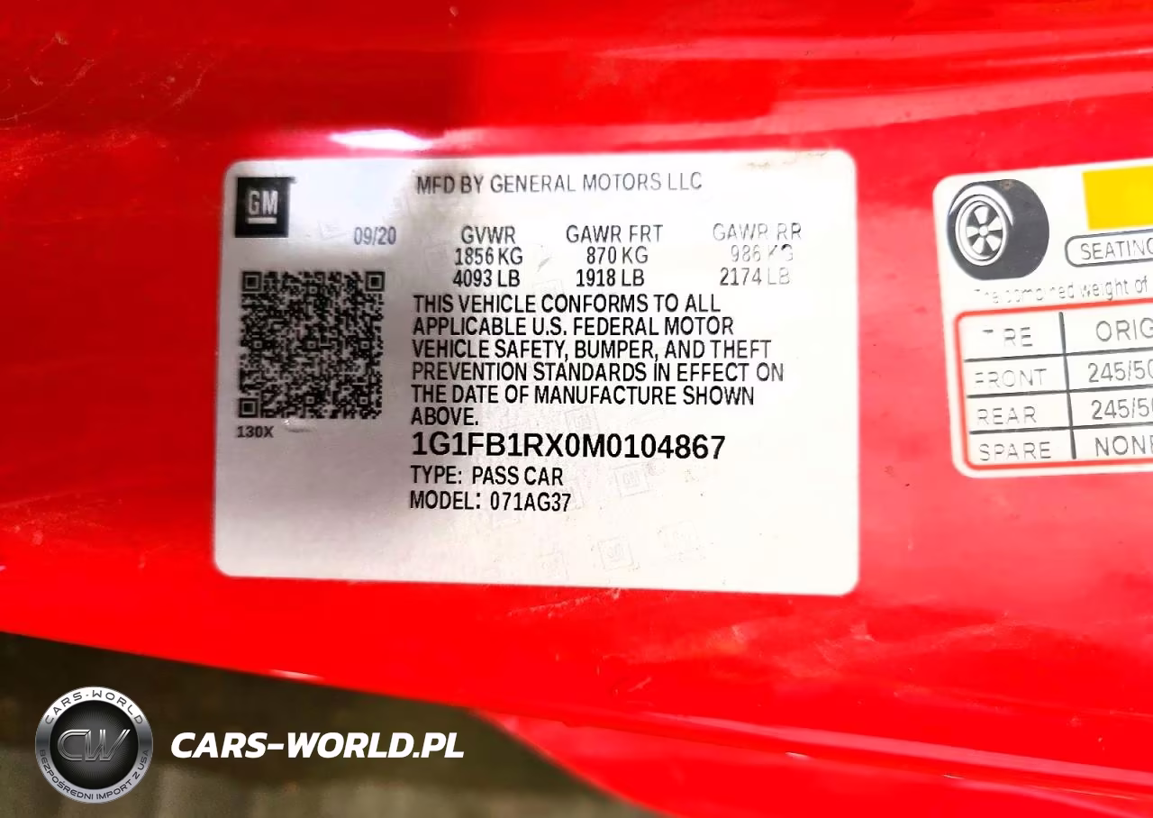 2021 Chevrolet Camaro Ls VIN:1G1FB1RX0M0104867 - 12