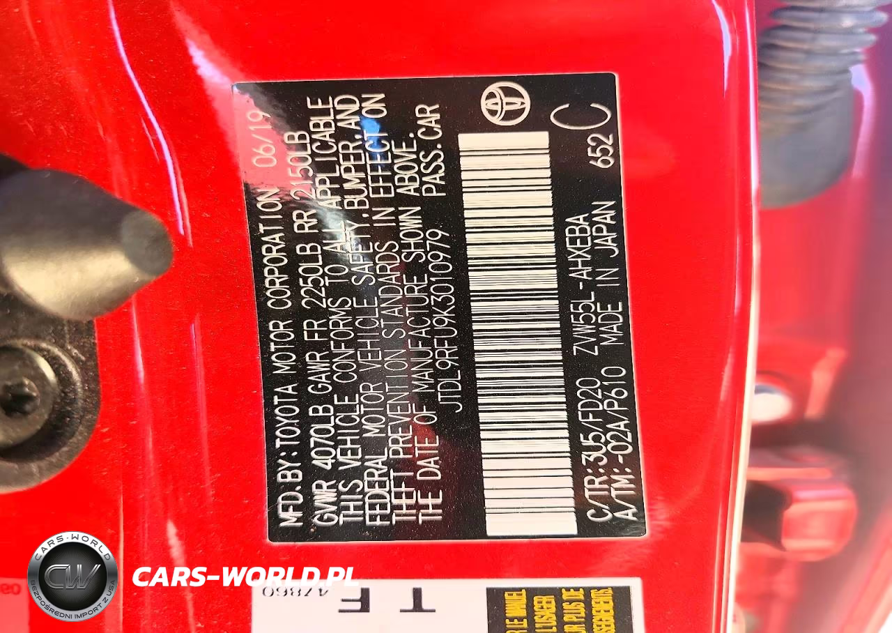2019 Toyota Prius Le Awd-E VIN:JTDL9RFU9K3010979 - 12