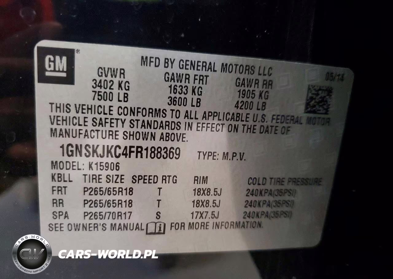 2015 Chevrolet Suburban K1500 Lt VIN:1GNSKJKC4FR188369 - 13