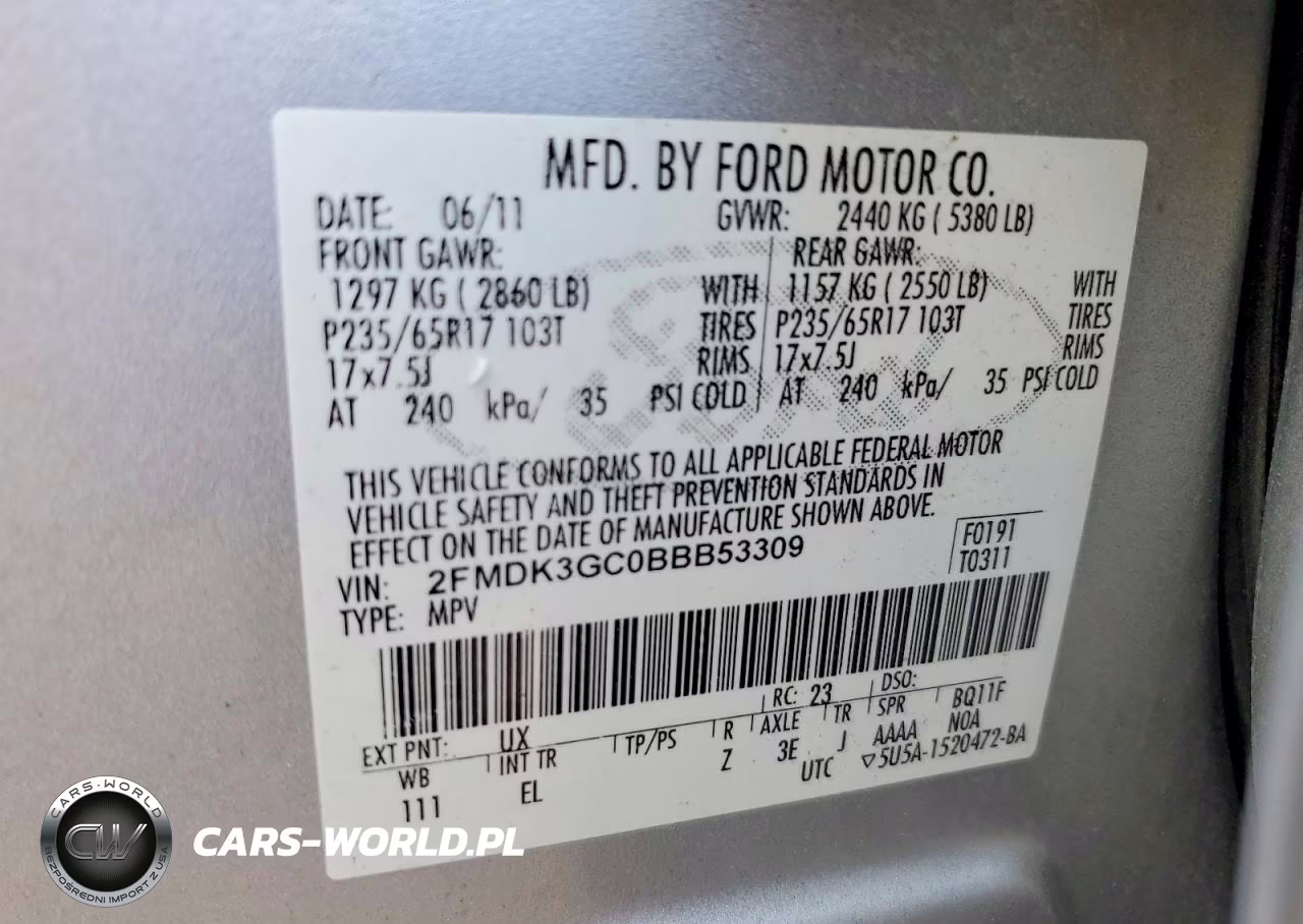 2011 Ford Edge Se VIN:2FMDK3GC0BBB53309 - 12