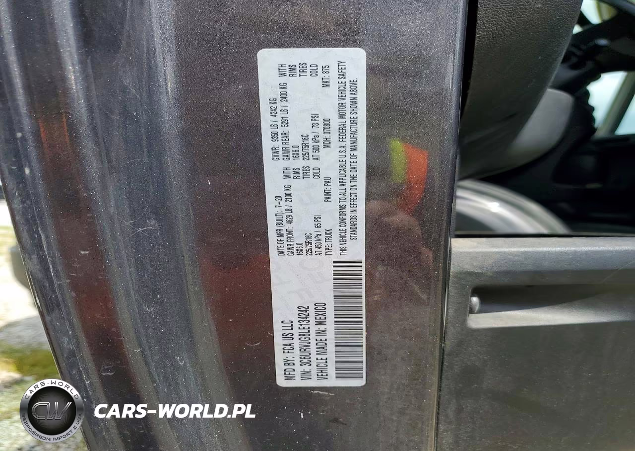 2020 Ram Promaster 3500 3500 High VIN:3C6URVJG8LE134242 - 12