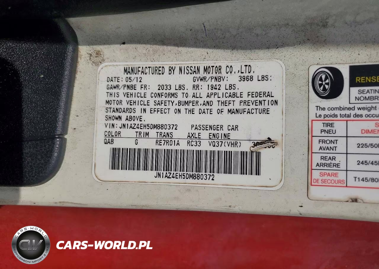 2013 Nissan 370Z Base VIN:JN1AZ4EH5DM880372 - 12