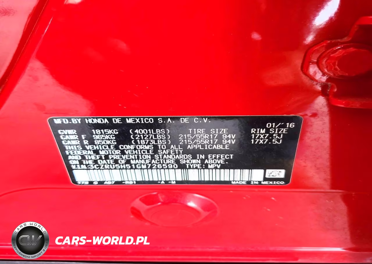 2016 Honda Hr-V Ex VIN:3CZRU5H51GM726590 - 12