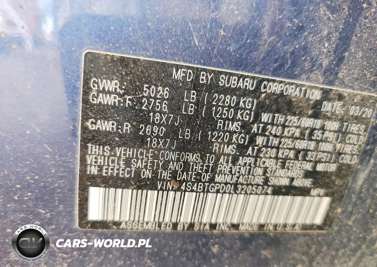 2020 Subaru Outback Touring Ldl VIN:4S4BTGPD0L3205074 - 12