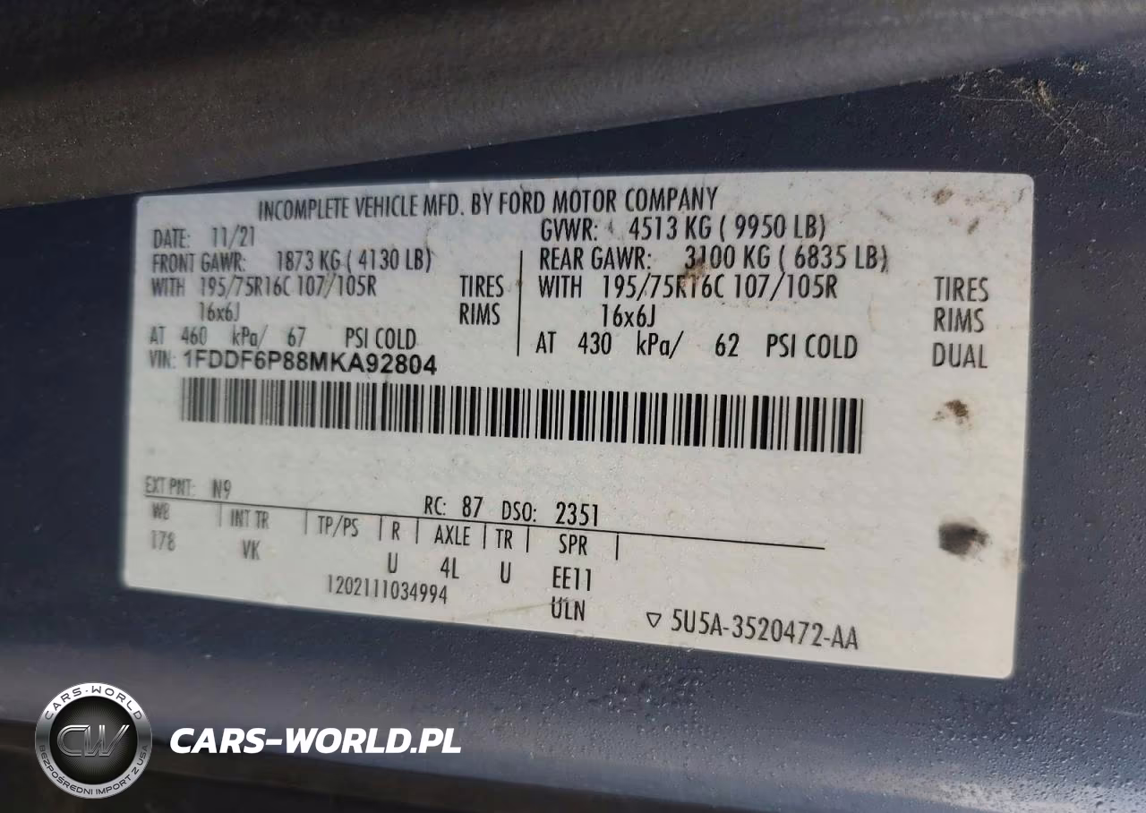2021 Ford Transit T-350 Hd VIN:1FDDF6P88MKA92804 - 13