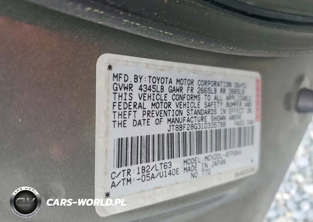 2001 Lexus Es 300 VIN:JT8BF28G310335788 - 12