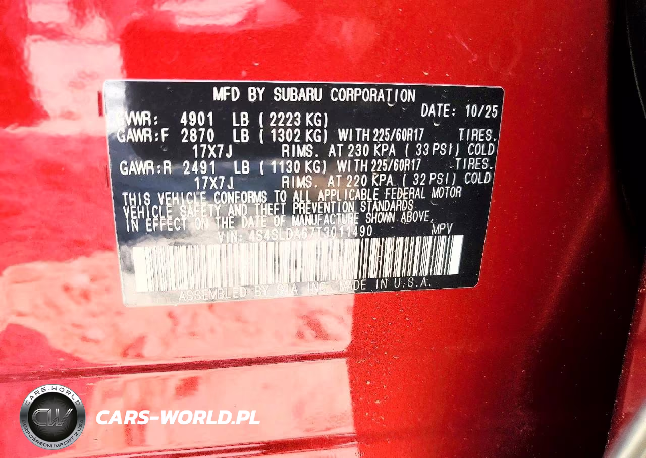 2026 Subaru Forester VIN:4S4SLDA67T3011490 - 14