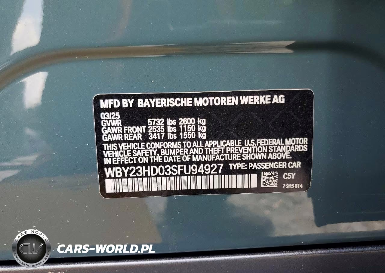 2025 BMW I4 Edrive 40 VIN:WBY23HD03SFU94927 - 13