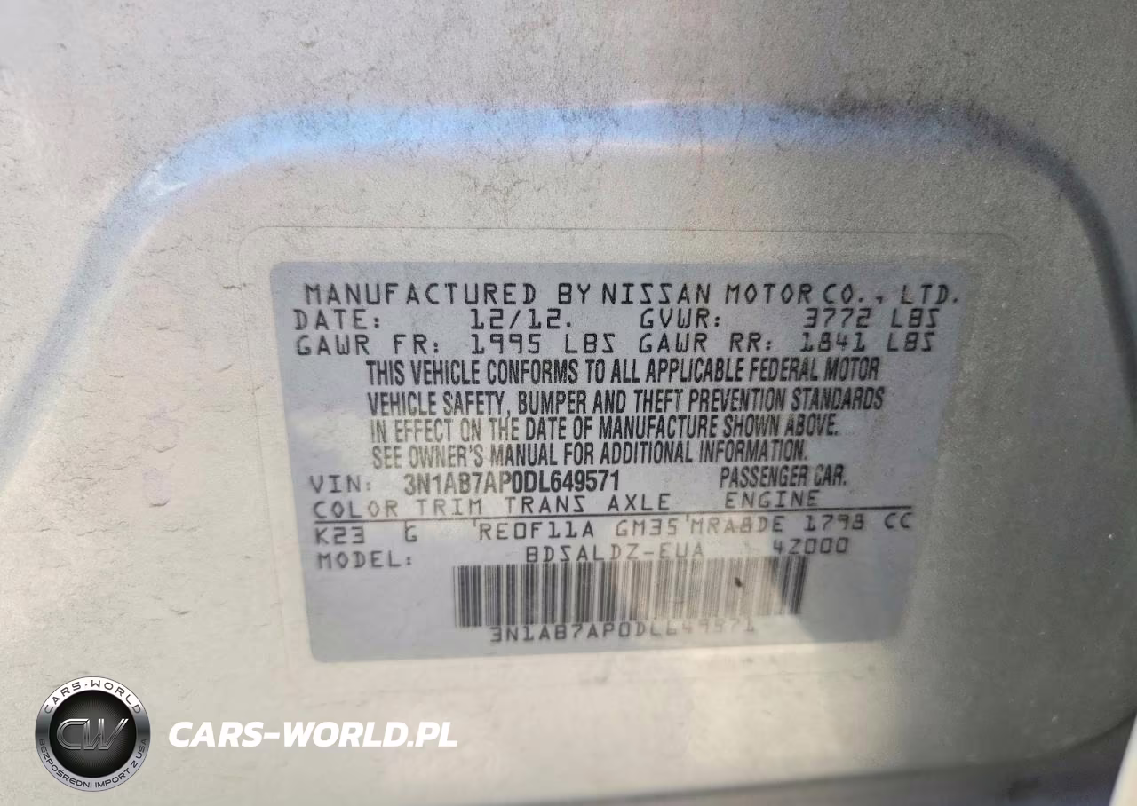 2013 Nissan Sentra S VIN:3N1AB7AP0DL649571 - 12