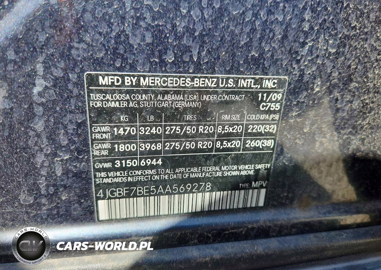 2010 Mercedes-Benz Gl 450 4Matic VIN:4JGBF7BE5AA569278 - 13