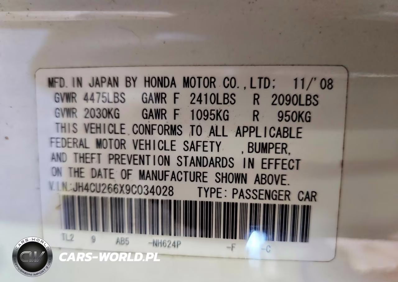 2009 Acura Tsx VIN:JH4CU266X9C034028 - 12