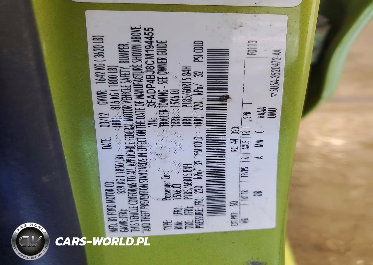 2012 Ford Fiesta Se VIN:3FADP4BJ8CM194455 - 13
