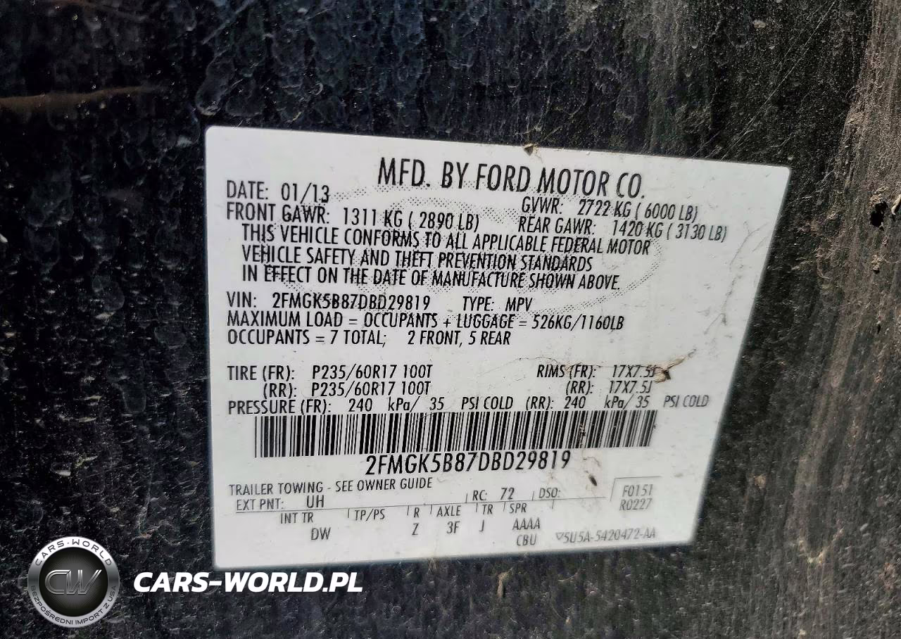 2013 Ford Flex Se VIN:2FMGK5B87DBD29819 - 14