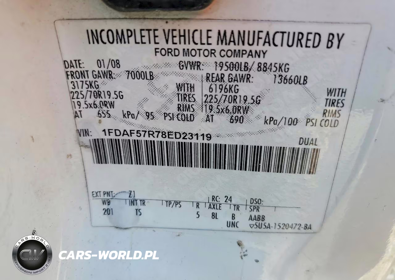 2008 Ford F550 Super Duty VIN:1FDAF57R78ED23119 - 11