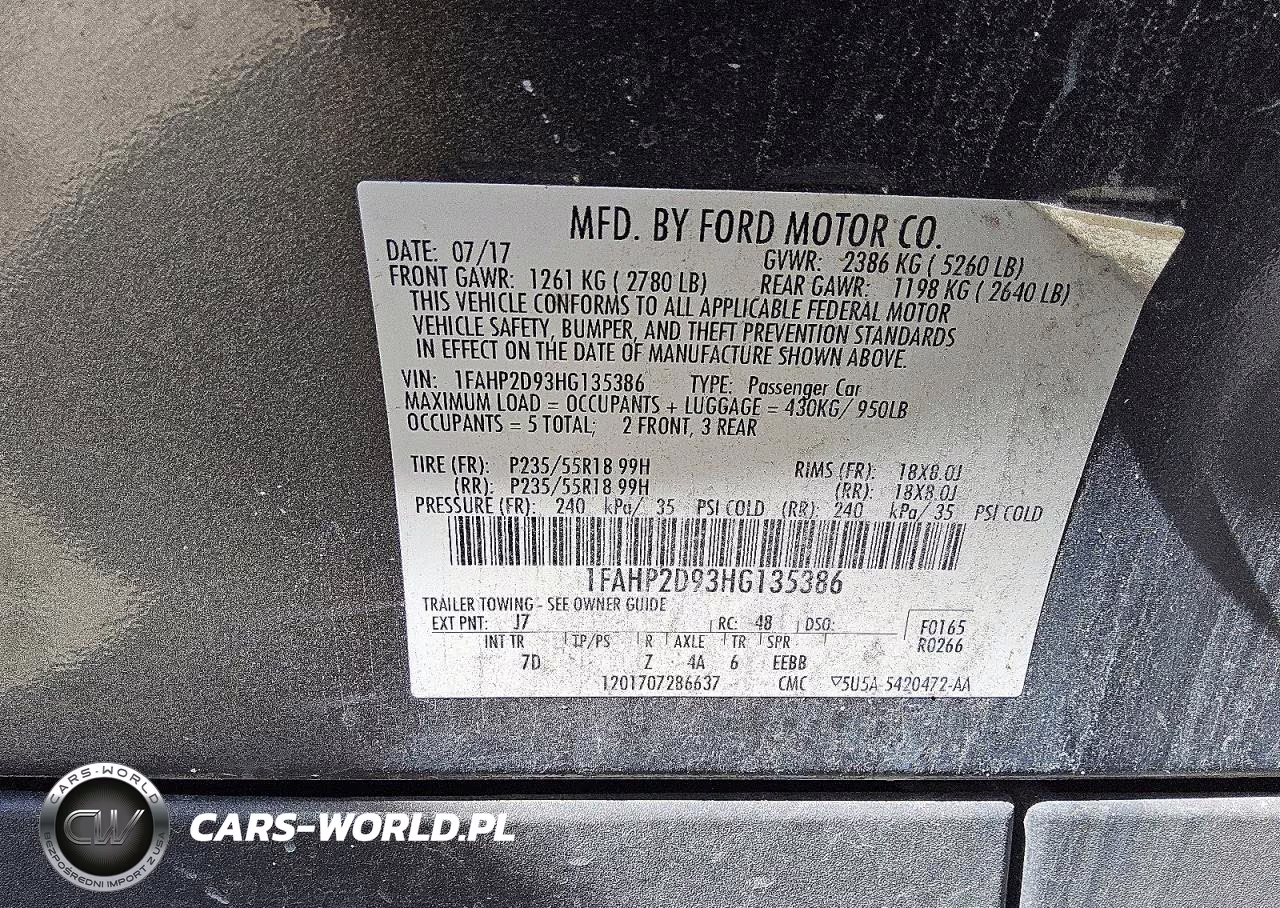 2017 Ford Taurus Se VIN:1FAHP2D93HG135386 - 12