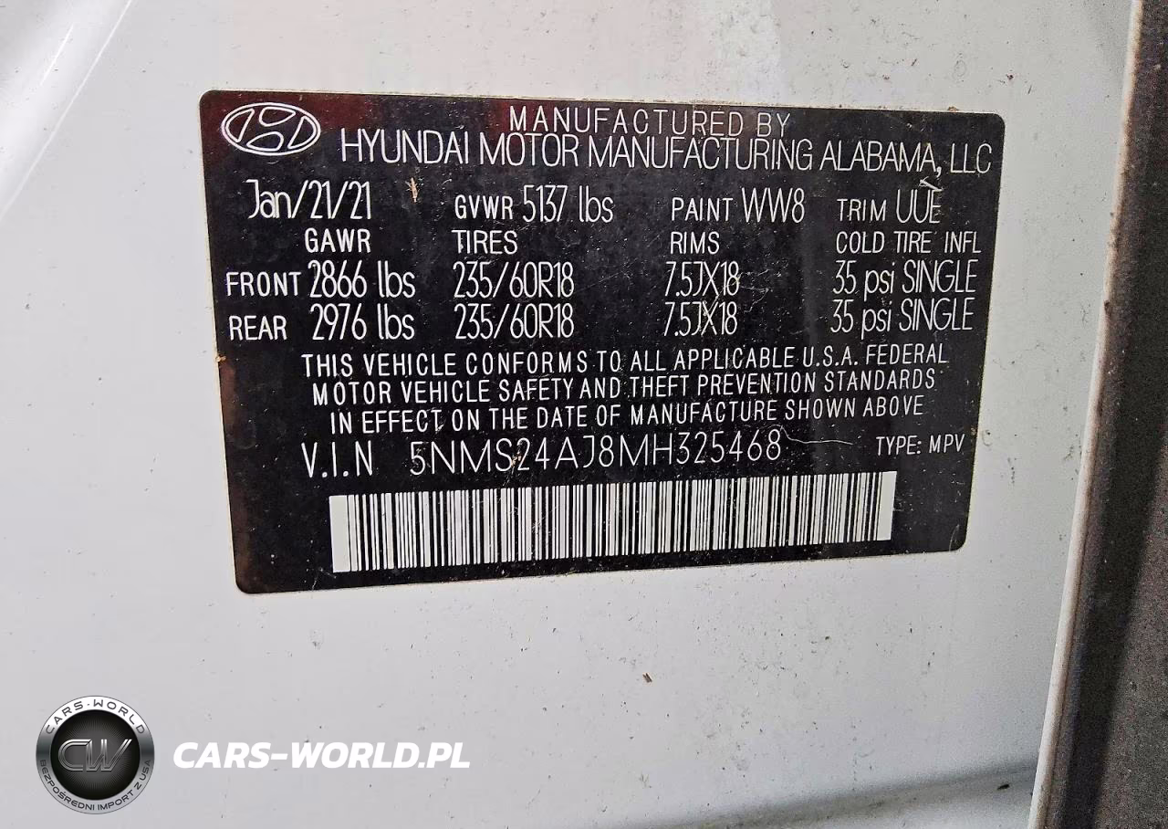 2021 Hyundai Santa Fe Sel VIN:5NMS24AJ8MH325468 - 13