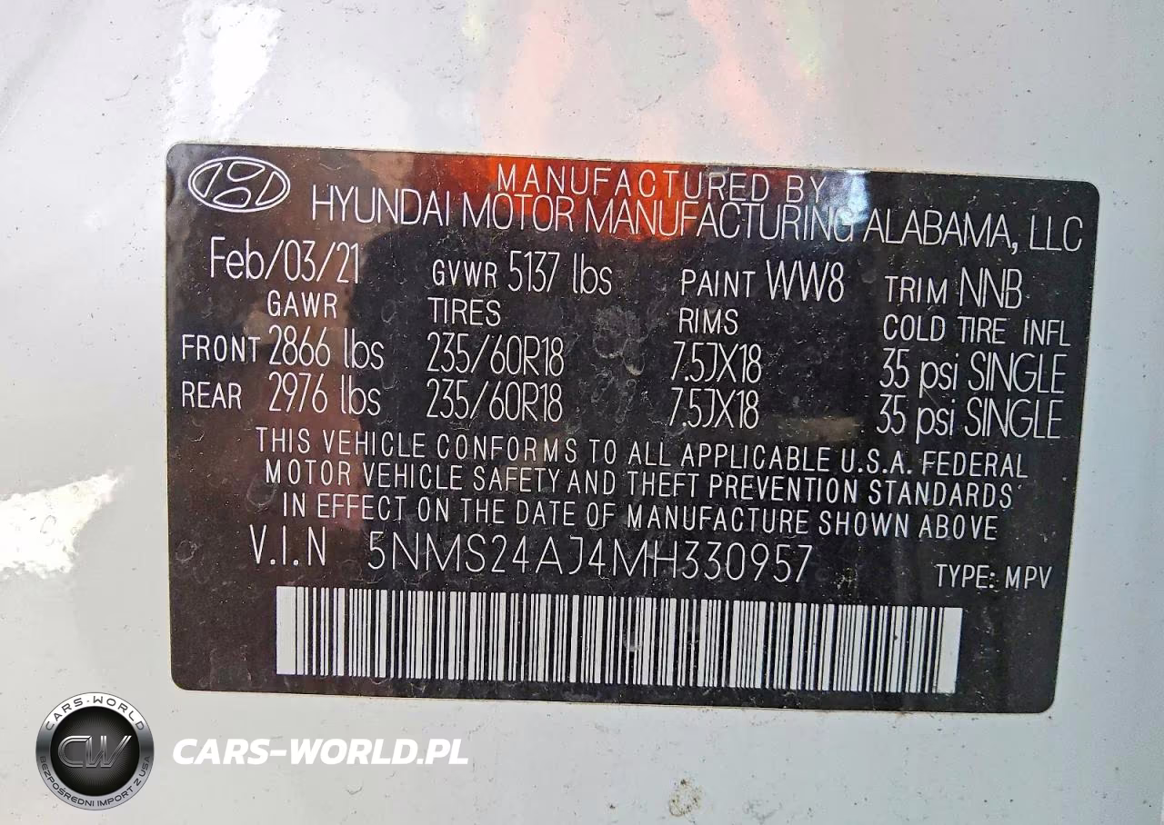2021 Hyundai Santa Fe Sel VIN:5NMS24AJ4MH330957 - 13