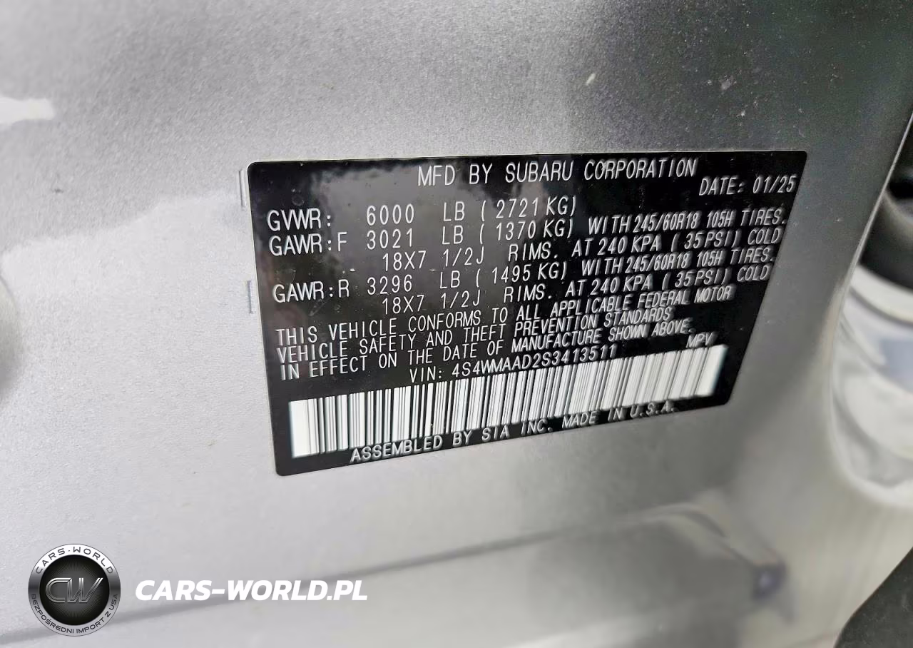 2025 Subaru Ascent Premium VIN:4S4WMAAD2S3413511 - 13