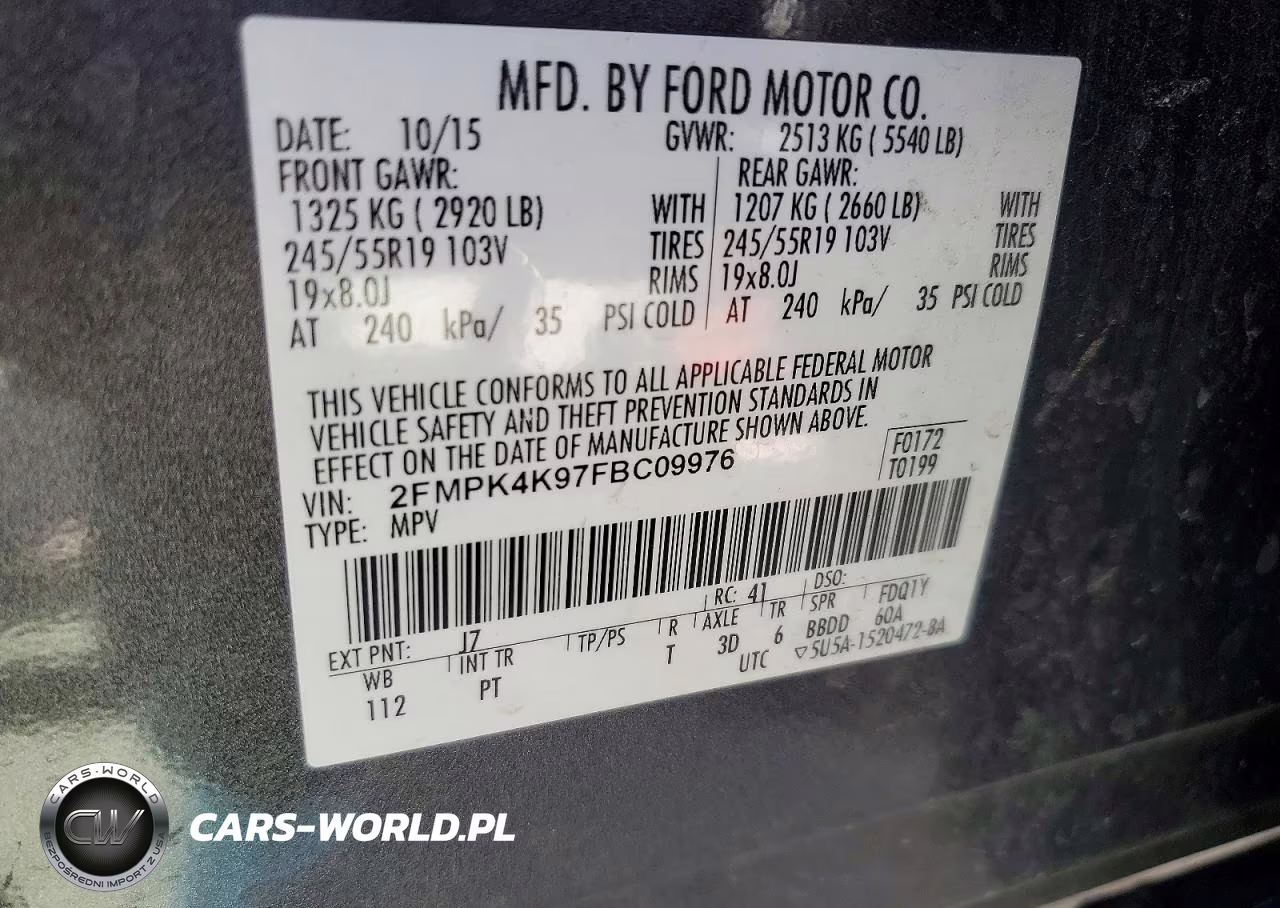 2015 Ford Edge Titanium VIN:2FMPK4K97FBC09976 - 14
