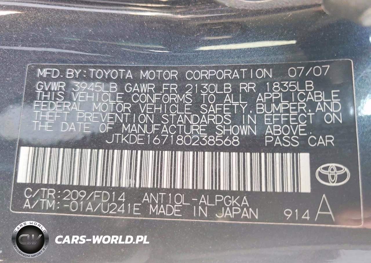 2008 Scion Tc Base VIN:JTKDE167180238568 - 12