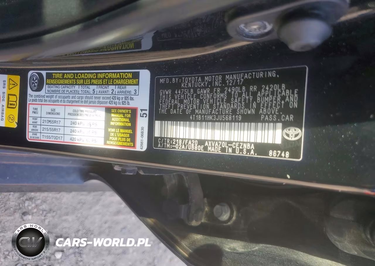 2018 Toyota Camry Le VIN:4T1B11HK3JU568119 - 12