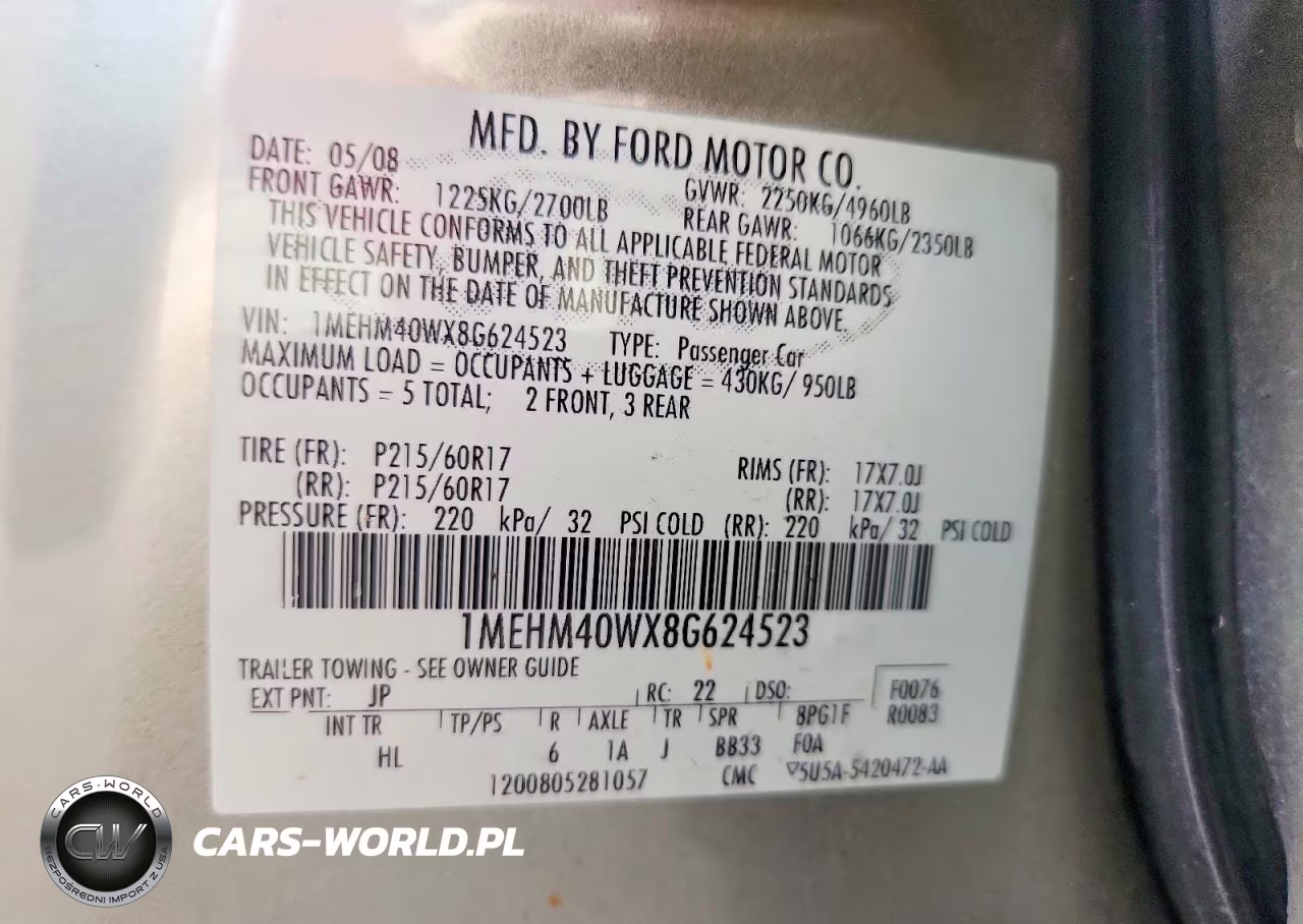 2008 Mercury Sable Luxury VIN:1MEHM40WX8G624523 - 12
