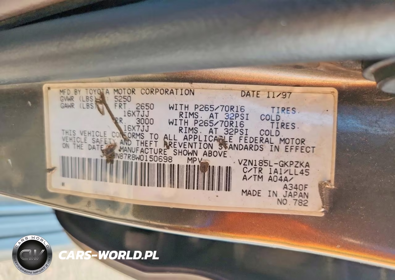 1998 Toyota 4Runner Limited VIN:JT3HN87R8W0150698 - 13